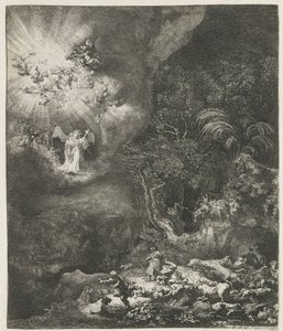 The Angel Appearing to the Shepherds by Rembrandt van Rijn