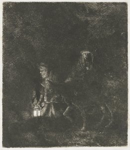 The flight into Egypt: a night piece by Rembrandt van Rijn
