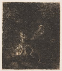 The Flight into Egypt: A Night Piece by Rembrandt van Rijn
