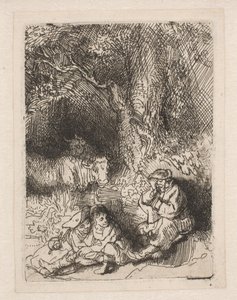 The Sleeping Herdsman by Rembrandt van Rijn