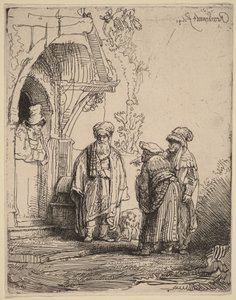 Three Oriental Figures (Jacob and Laban?) by Rembrandt van Rijn