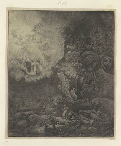 Annunciation to the Shepherds (Recueil de quatre-vingt-cinq estampes originales) by Rembrandt van Rijn