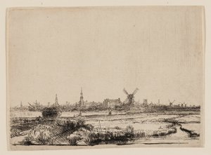 View of Amsterdam from the Kadijk by Rembrandt van Rijn