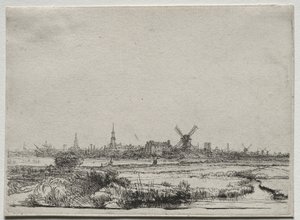 View of Amsterdam from the North West, c. 1640 by Rembrandt van Rijn