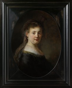 Young Woman in Fantasy Costume by Rembrandt van Rijn