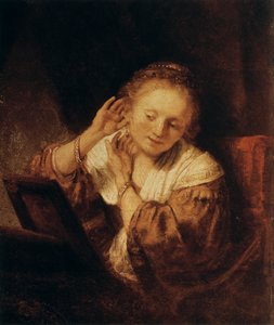 Young Woman with Earrings by Rembrandt van Rijn