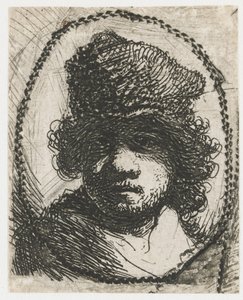Self-Portrait with Fur Hat by Rembrandt van Rijn