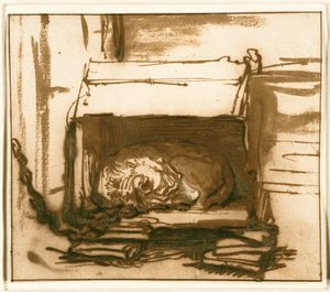 Sleeping Watchdog by Rembrandt van Rijn