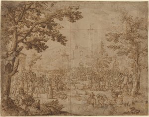 The Fair at Impruneta by Remigio Cantagallina