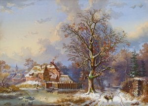 Village in Winter by Remigius Adrianus Haanen