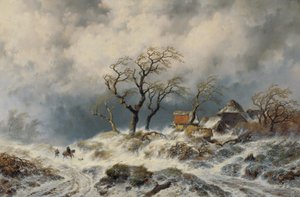 Dutch Winter Landscape (Snowdrifts) by Remigius Adrianus van Haanen