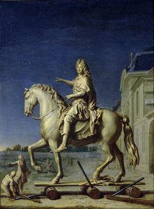 Transporting the Equestrian Statue of Louis XIV to the Place Vendome in 1699, after 1669 by René Antoine Houasse