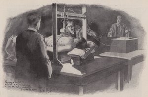 Finding a bullet with the X-ray apparatus at the Military Hospital, Pietermaritzburg, Natal, South Africa, Boer War