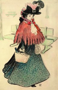 The Beautiful Jewess Goes Shopping. Le Rire Magazine, 1896 by Rene Georges Hermann Paul