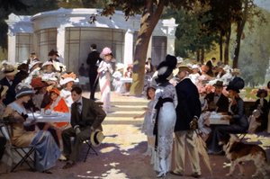 At Vittel spa: people are drinking refreshments