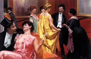 The presentation. Parisian house at the beginning of the 20th century. Illustration by Rene Lelong by Rene Lelong