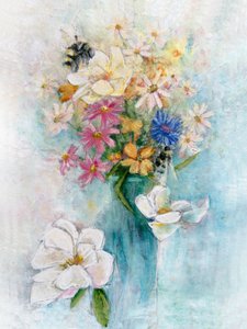Colorful Spring Bouquet by Renee Machan Cottagecore Artist