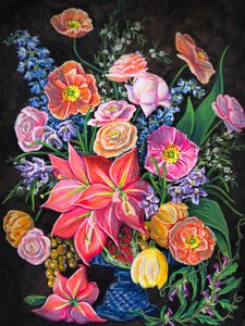 Dramatic Floral Arrangement by Renee Machan Cottagecore Artist