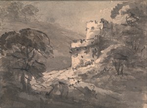 Landscape with a Ruined Castle on the Right by Rev. William Gilpin