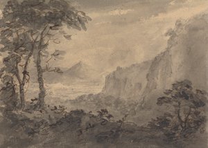 Mountainous Landscape with Trees - High Crags to the Right by Rev. William Gilpin