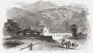 Convent at Vallombrosa, Florence, Italy in the Late 19th Century. From Italian Pictures by Rev. Samuel Manning, Published c.1890 by Reverend Samuel Manning