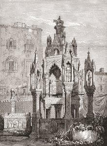 The Scaliger Tombs, Verona, Italy in the Late 19th Century. From Italian Pictures by Rev. Samuel Manning, Published c.1890. by Reverend Samuel Manning