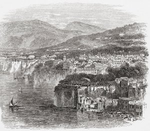 View of Sorrento, Campania, Southern Italy, in the Late 19th Century. From Italian Pictures by Rev. Samuel Manning, Published c.1890. by Reverend Samuel Manning