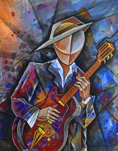 Abstract Guitar Player