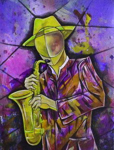 Abstract Jazz Saxophonist