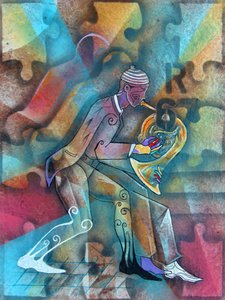 Vibrant Jazz Musician