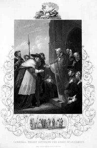 Cardinal Wolsey Entering the Abbey of Leicester, in Henry VIII by William Shakespeare