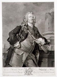 Portrait of Admiral Thomas Smith, Vice-Admiral of the White, engraved by John Faber by Richard (after) Wilson