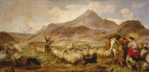 Drovers in Glen Sligichan, Isle of Skye by Richard Ansdell