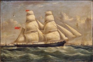 A Brigantine off Portsmouth by Richard B. Spencer