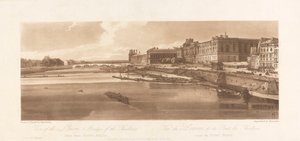 View of the Louvre and Bridge of the Thuilleries, taken from Pont Neuf. 1802; Plate 2 from Views in Paris, the Emanuel Volume Tracing of the plate, B1981.25.2613 by Richard Banks Harraden