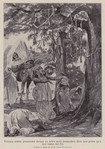 Arab women prostrating themselves before a sacred tree in prayer that they will be granted children by Richard Caton II (after) Woodville
