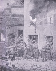 At grips with the foe: House to house fighting at Ypres by Richard Caton Woodville