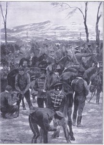 Japanese Cavalry Encampment at Seoul: Farriers at Work