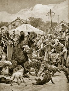 Bear Baiting in Saxon Times, illustration from 