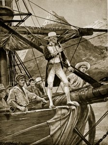 Captain Cook Approaching New Zealand, Illustration from 