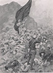 Omdurman: The Last Bearer of the Black Flag, 2nd September 1898 (Illustration from British Battles on Land and Sea, 1915) by Richard Caton Woodville junior
