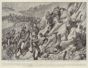 The Clearing of the Saran Ridge, the Men of the Northamptonshire Regiment heliographing for Aid in their Descent with the Wounded by Richard Caton Woodville junior