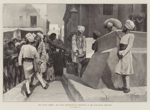 The Indian Famine, the Daily Distribution of Provisions at the Poor-House, Sholapur by Richard Caton Woodville junior