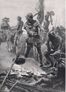The Prince of Wales Taking Leave of Cardinal de Talleyrand-Perigord on the Morning of the Battle of Poitiers, 19th September 1356, illustration from British Battles on Land and Sea, published by Casse by Richard Caton Woodville junior