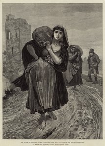 The State of Ireland, Women Carrying Home Meal-Sacks from the Relief Committee by Richard Caton Woodville junior