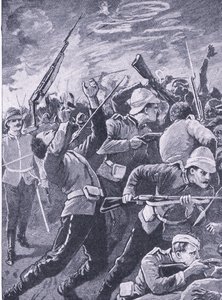 The defence of Rorkes Drift by Richard Caton Woodville junior