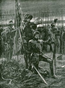 The Informal Coronation of Henry VII by Lord Stanley on the Battlefield of Bosworth, August 22, 1485 by Richard Caton Woodville junior