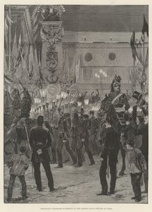 Torchlight Procession in Honour of the Russian Naval Officers in Paris by Richard Caton Woodville junior