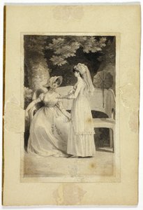 Two Women in a Garden by Richard Corbould
