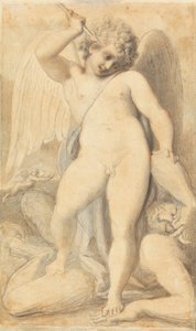 Cupid Overpowering a Satyr by Richard Cosway